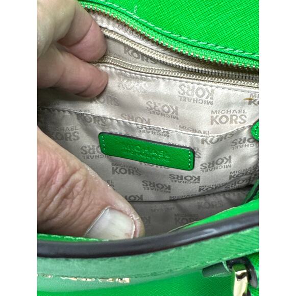 Michael Kors Dillion Saffiano Leather Satchel/Purse - Palm Green Excellent Cond. - Picture 3 of 4
